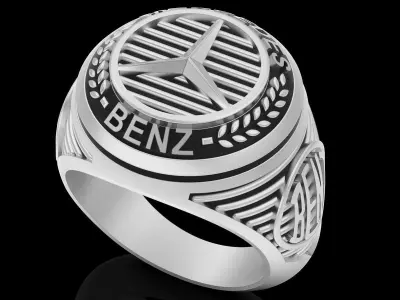 Benz ring silver gold printable jewelry 3D model 3D print model