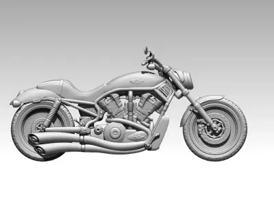 classic motorcycle relief 5 3D print model