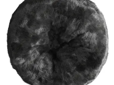 Bean bag gray fur 3D model