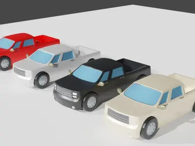 pickup unity vehicle pack Low-poly 3D model