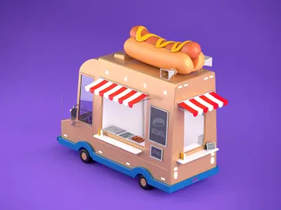 Hot Dog Truck 3D model