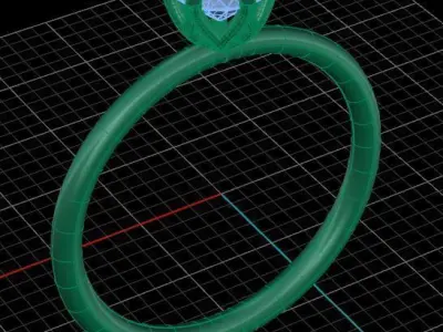 Tiffany Style Lotus Engagement Diamond Ring 3D print model