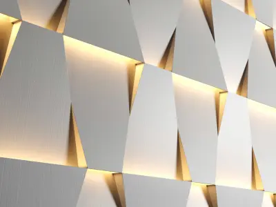 Wooden led panels 3D model