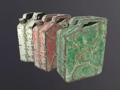 Old Jerrycans Low-poly 3D model
