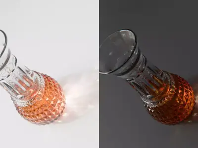 Crystal vase with Fake Caustics effect 3D model