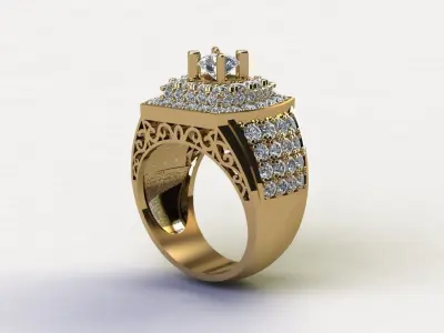 Man Ring Diamond popular in Asia R20 3D model