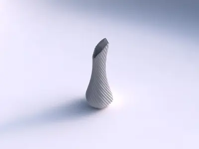 Vase top bent hexagon 2 with bent extruded lines 2 3D print model