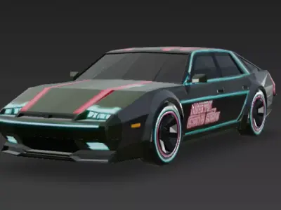 Cartoon Green Car 3D Model Low-poly 3D model