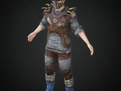  Steampunk rigged character Low-poly 3D model