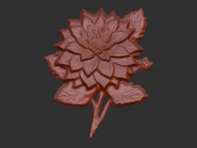 dahlia flower cnc  3D print model