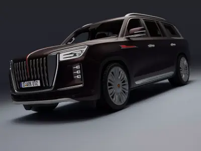 Hongqi LS7 Guoyao Low-poly 3D model