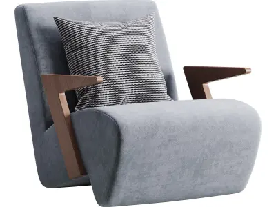 Modern Upholstered Lounge Chair 3D model