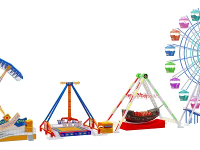 Amusement Park 4 pieces 3D model