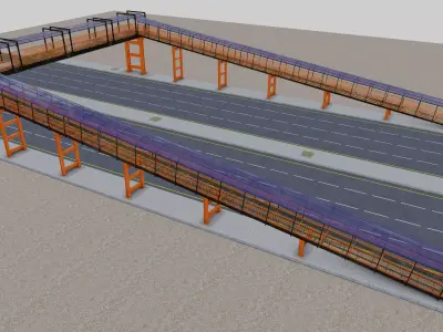 Steel Pedestrian Bridge Type-33 3D model