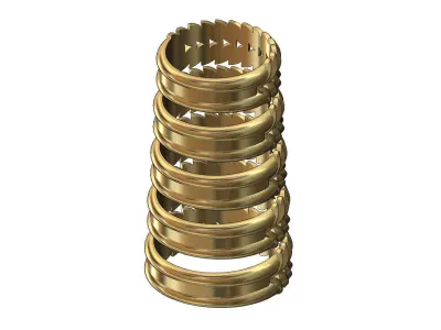 Double row tilted wheat leaf band 3D print model