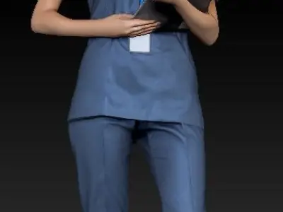 Surgical nurse 43 Low-poly 3D model