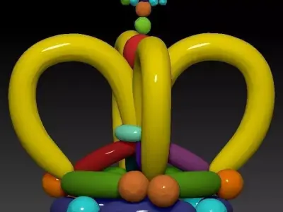 KING CROWN balloon Low-poly 3D model
