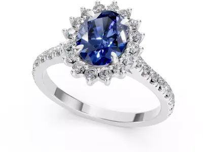 Blue Sapphire Ring Free 3D print model