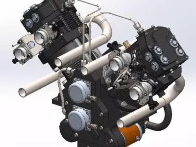 V Shaped Engine V Twin  3D model