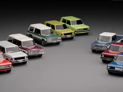 70s-80s big generic suv pack 3D Model Collection