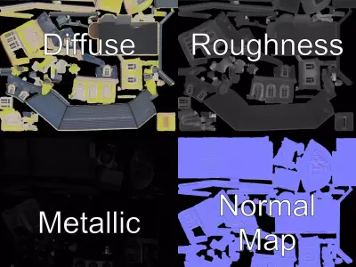 Lime Victorian Mansion model pack Low-poly 3D model