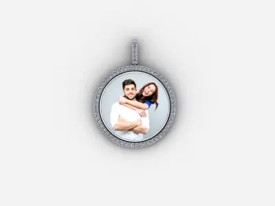 Spinning diamond picture pendant 3D model