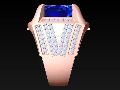 Oval stone ring - Mens Rings - N5279 3D print model