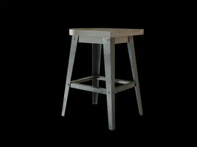 Bar Chair 02 Low-poly 3D model