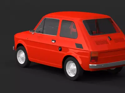 Fiat 126 Low-poly 3D model