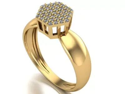 Hexagonal Cluster Ring 3D print model