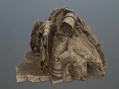 statue mountain  Low-poly 3D model