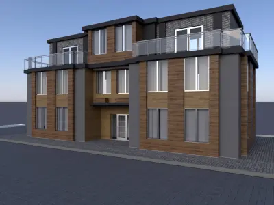 EUROPE HOUSE LOW POLY Free low-poly 3D model