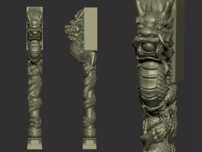 dragon pillar 3D print model
