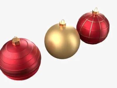 Christmas Tree Ornament Set3 - Red Yellow 3D model