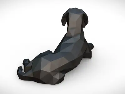 German Shorthaired Pointer low poly 3D print model