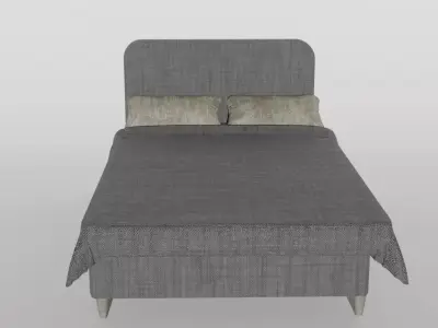 Modern Upholstered Bed  Struct3D  PBR 4K Textures Free 3D model