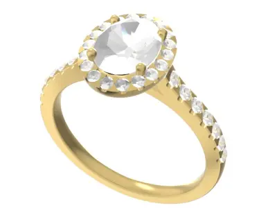 Halo oval ring 8x6 3D print model