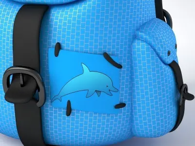 Back Pack Blue 3D model