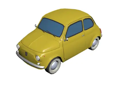 Fiat 500 Hypercasual Low-poly 3D model