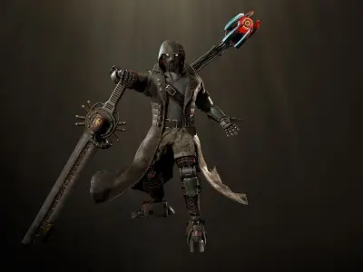 Sci-fi Warrior Low-poly 3D model purchase