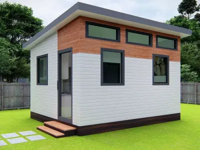 Small Tiny American House 3D Model Modern Minimal design 3D model purchase