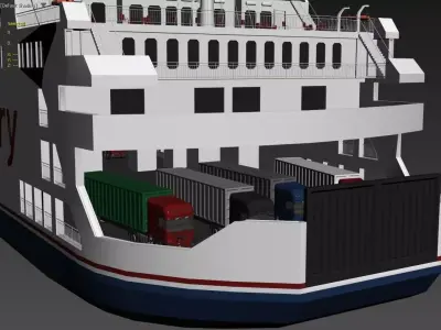 Ro-Ro Passenger Ferry 3D model 3D model