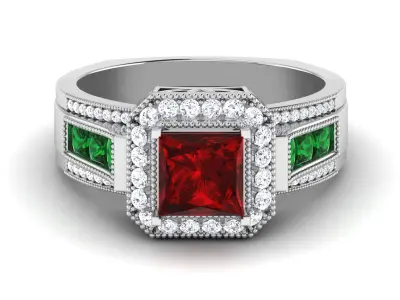 Solitaire ring model 3D print model 3D print model