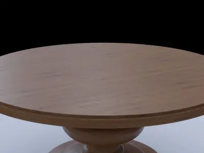 Round wooden table Free 3D model