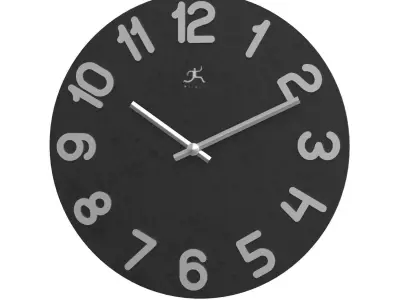Infinity Simple Black Wall Clock PBR 3D model