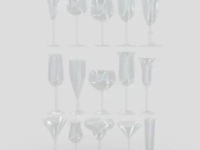 Cocktail Glass Pack Low-poly 3D model