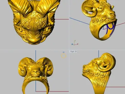 Rings Goat  3D print model