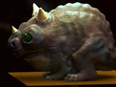 little alien reptile creature RIGGED 3D model