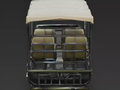 Open-Air Safari Game Viewer Truck 3D Model Low-poly 3D model