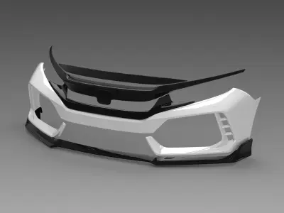 CIVIC TYPE R FK8 Front Bumper Exterior Model - 3D Laser-Scanned 3D model